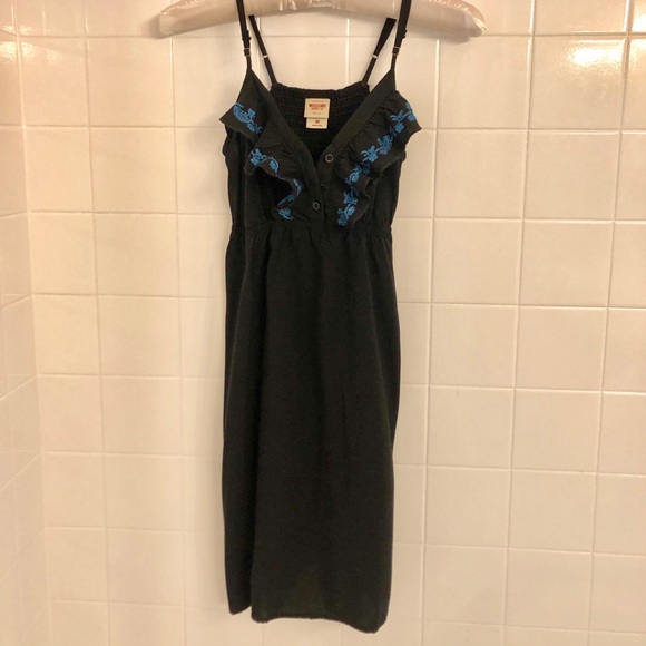 3 Button Casual Black Mini Dress - Picture 2 of 2